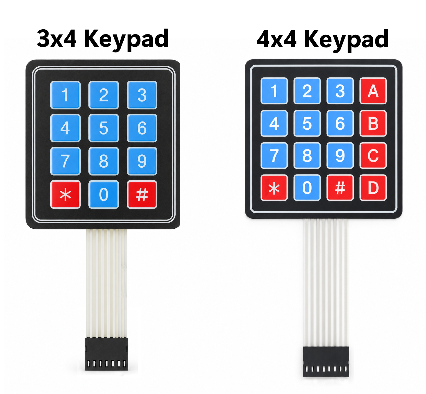 Confronto tra keypad a membrana 3x4 e keypad 4x4 per Arduino